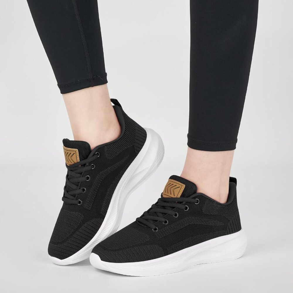 Women Sneakers Walking Comfortable Breathable Tennis Shoes Athletic Sports Black - Picture 7 of 7